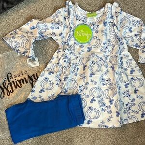 Girls classic whimsy, legging set botanical pumpkin new size 8